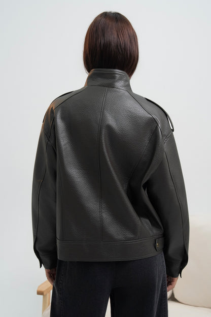 VESTE SIMILICUIR OVERSIZE AMÉLIE