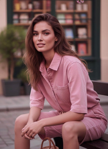 ENSEMBLE CHEMISE ET BERMUDA TENCEL ORIANE
