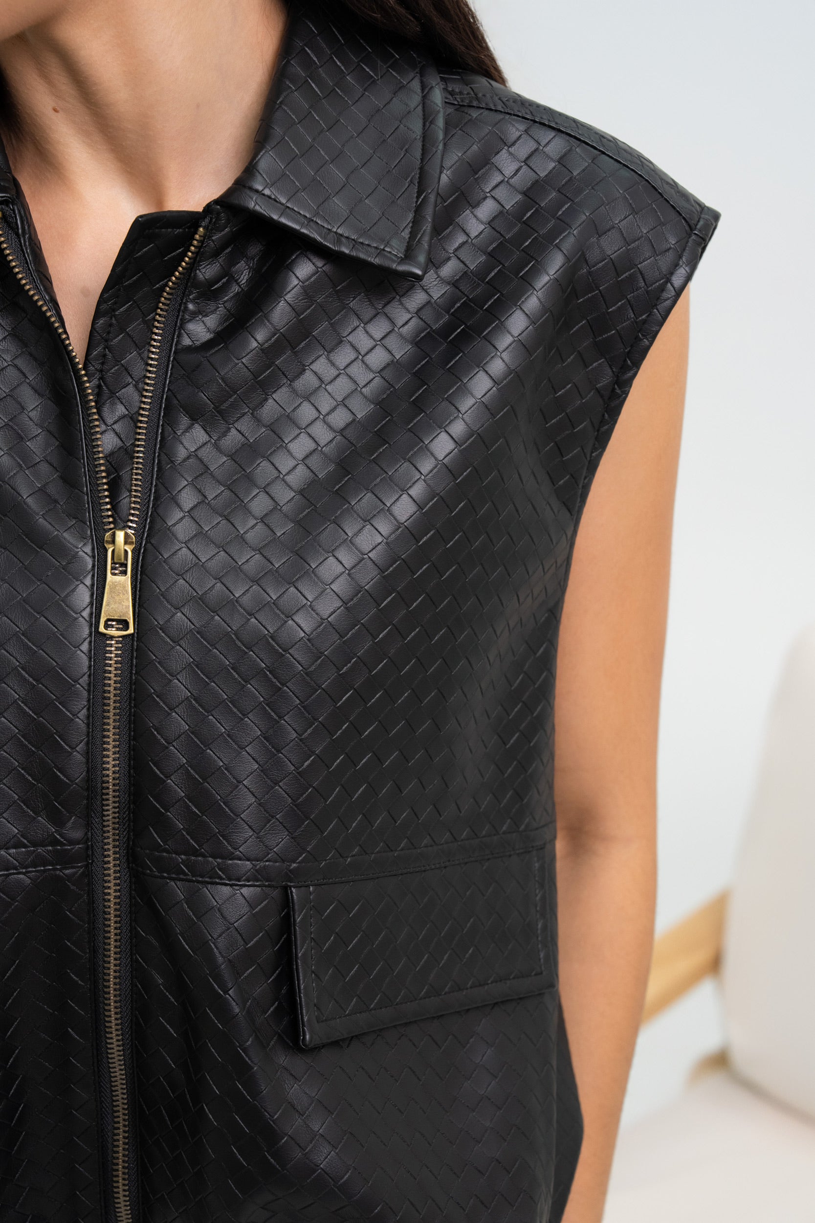 GILET SIMILICUIR ROMANE