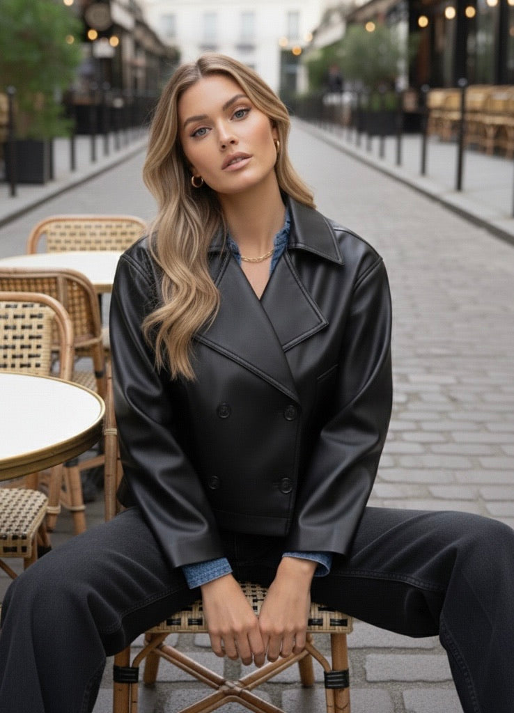 VESTE SIMILICUIR TANIA