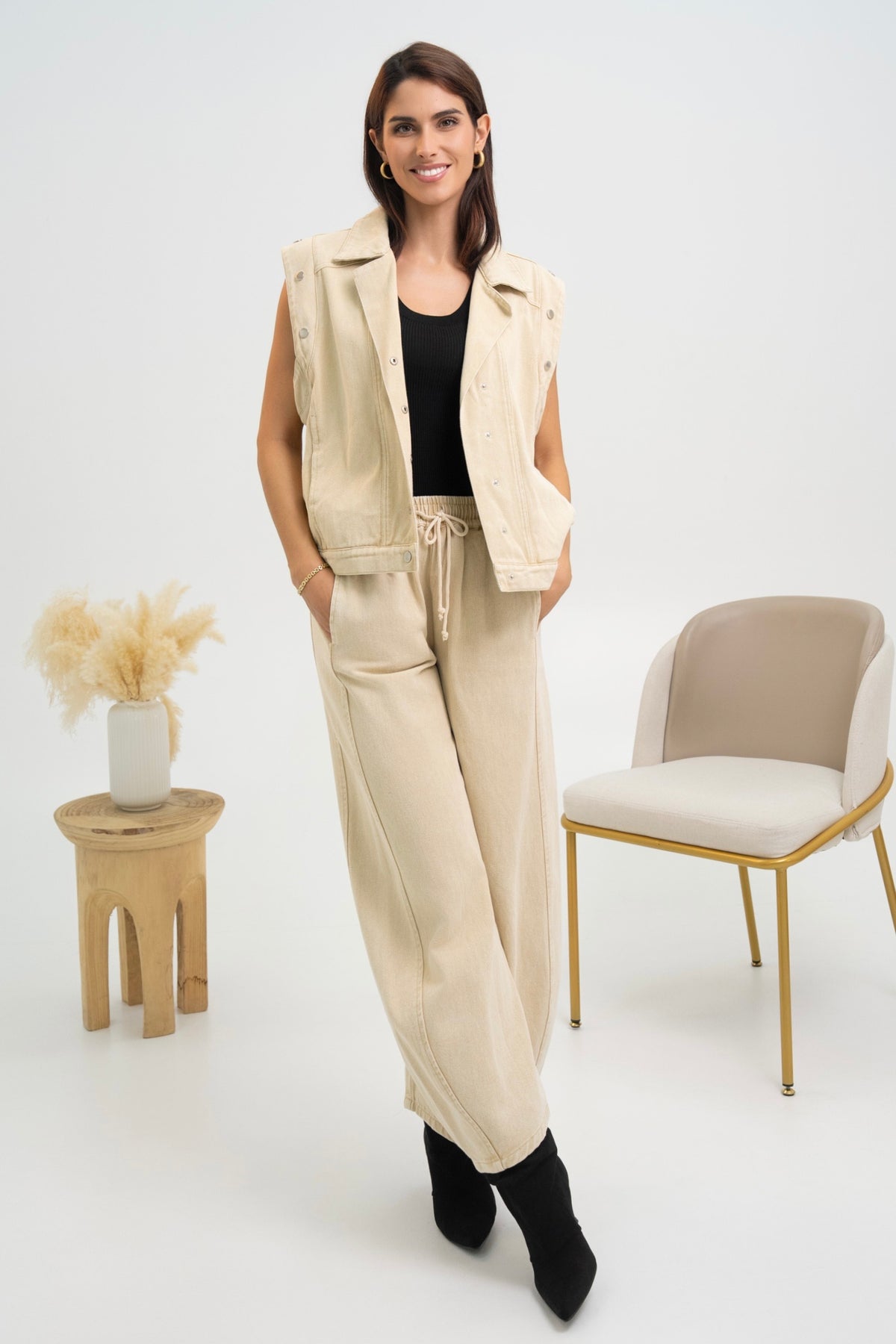 PANTALON EN JEANS ROMANCE