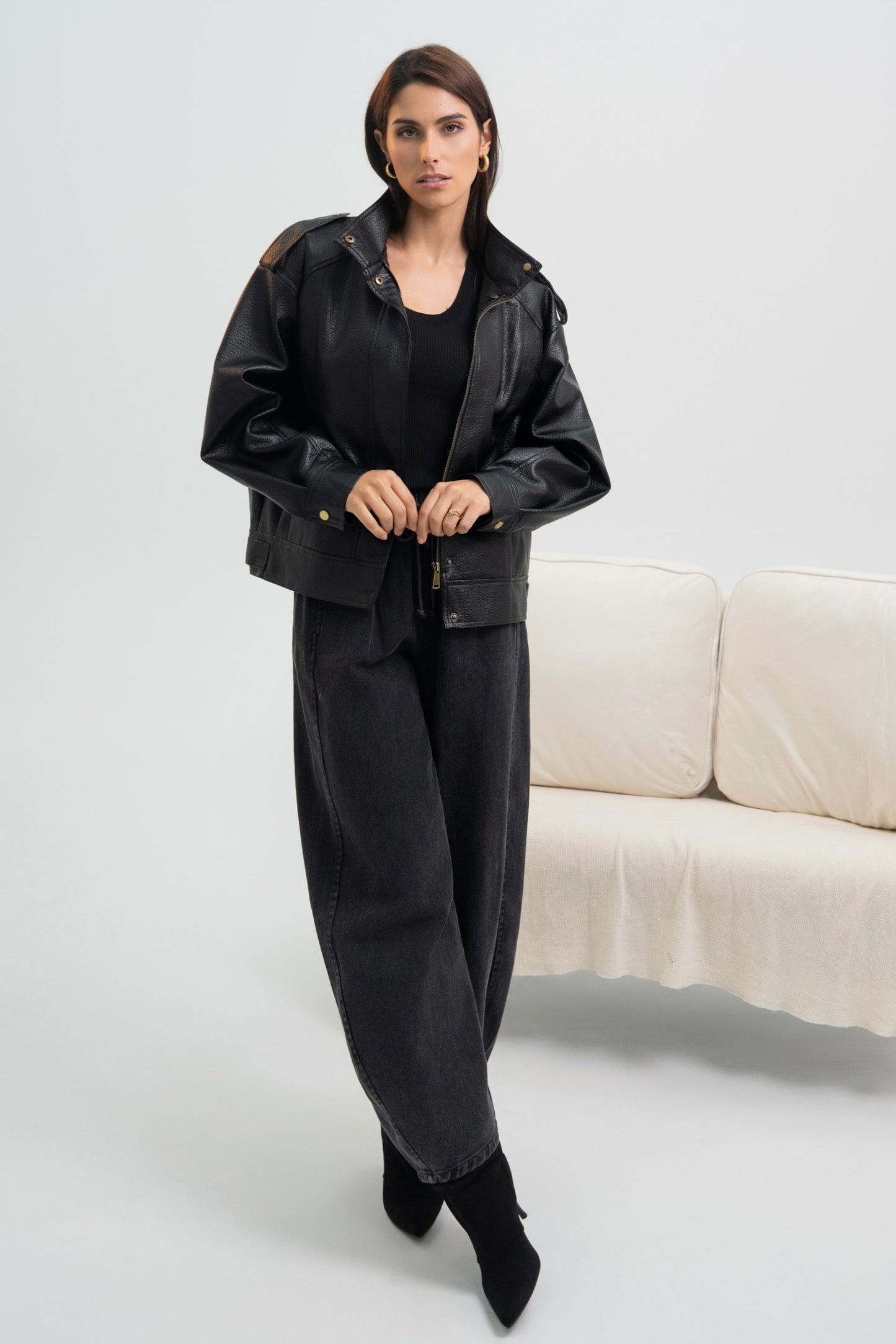 VESTE SIMILICUIR OVERSIZE AMÉLIE