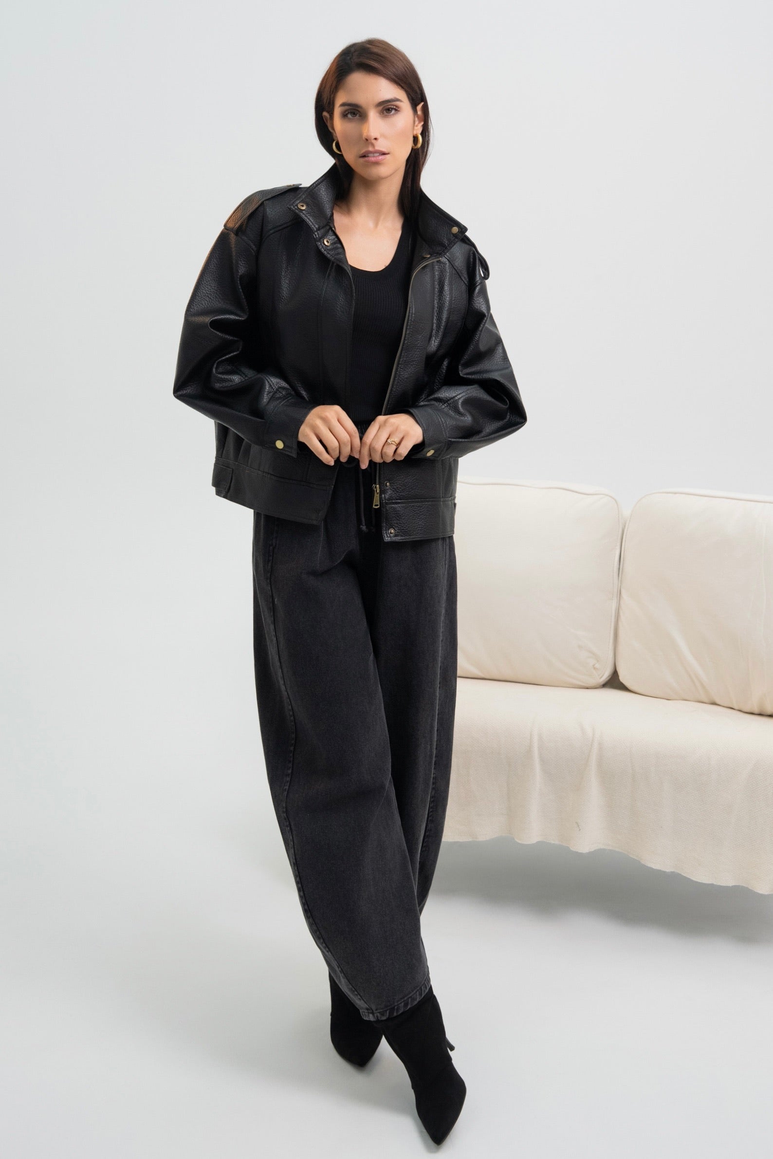 VESTE SIMILICUIR OVERSIZE AMÉLIE