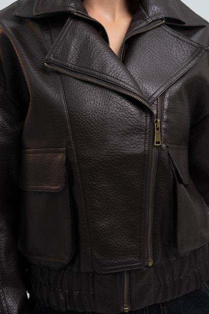 VESTE SIMILICUIR GLORIA