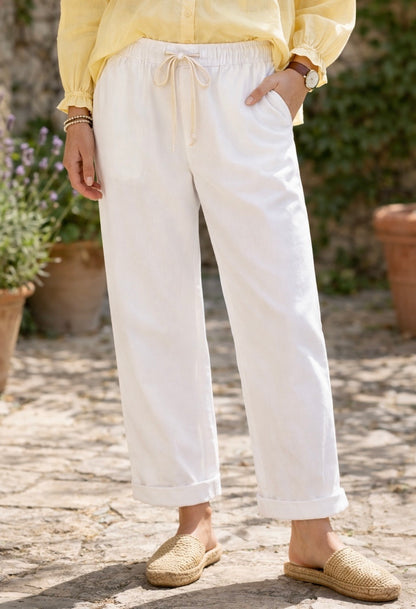 PANTALON EN COTON OVERSIZE LILI - BLANC