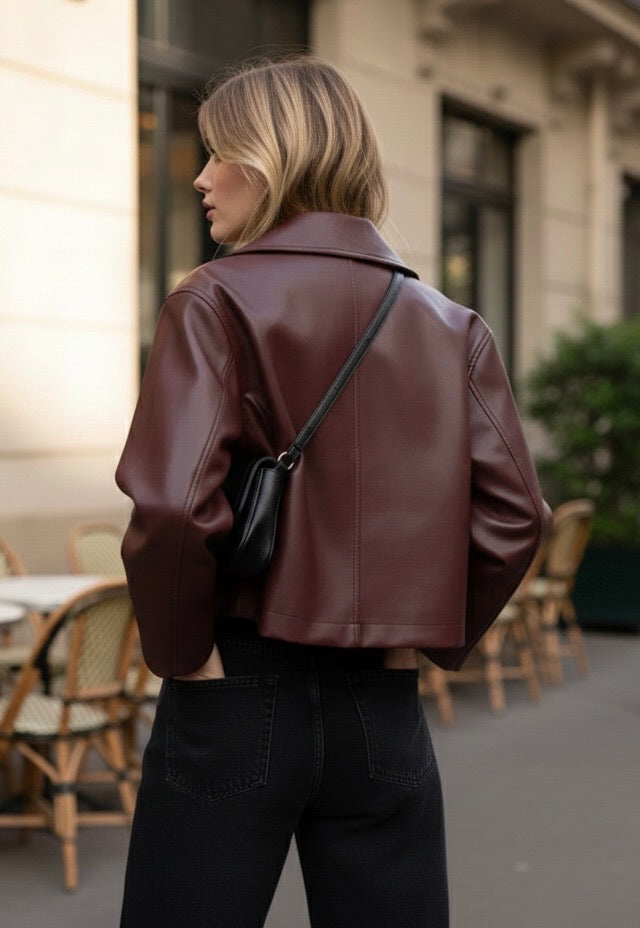 VESTE SIMILICUIR TANIA