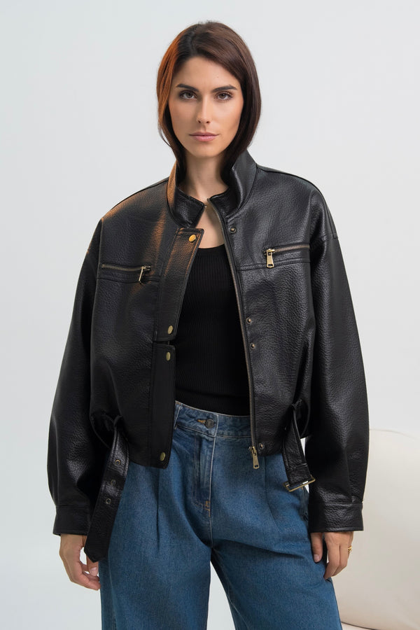 VESTE SIMILICUIR LÉONIE