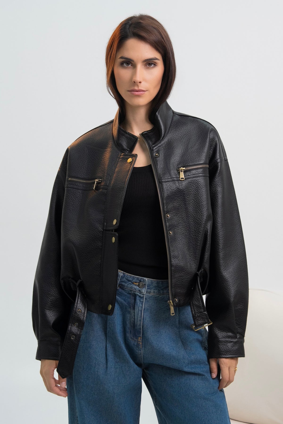 VESTE SIMILICUIR LÉONIE