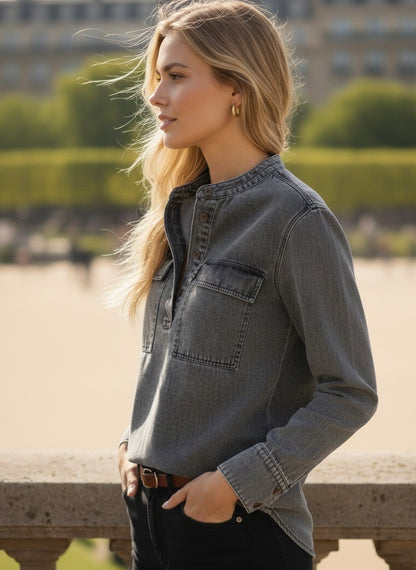 BLOUSE DENIM ROSE-LOU