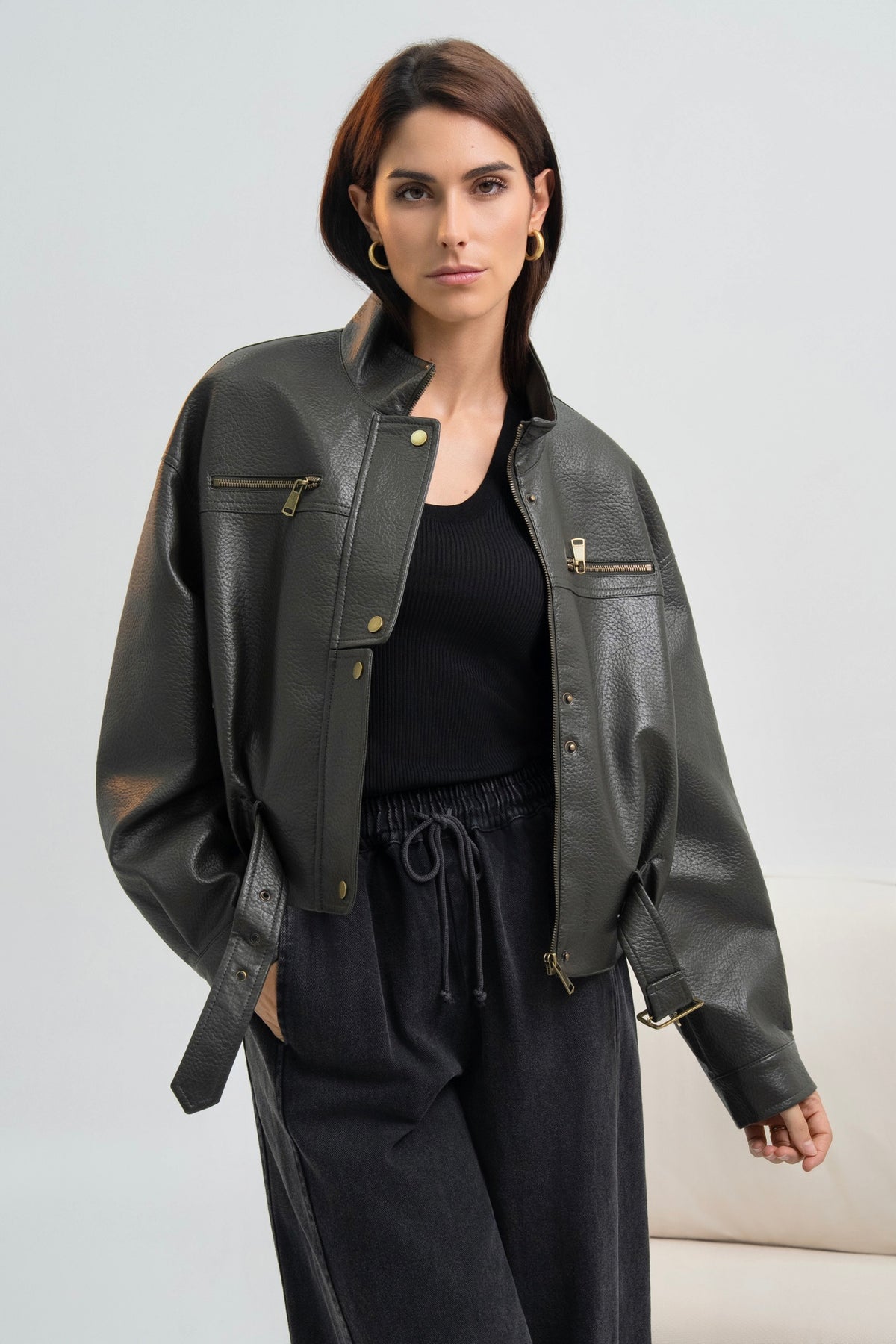 VESTE SIMILICUIR LÉONIE