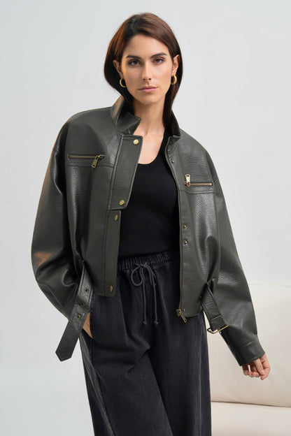 VESTE SIMILICUIR LÉONIE