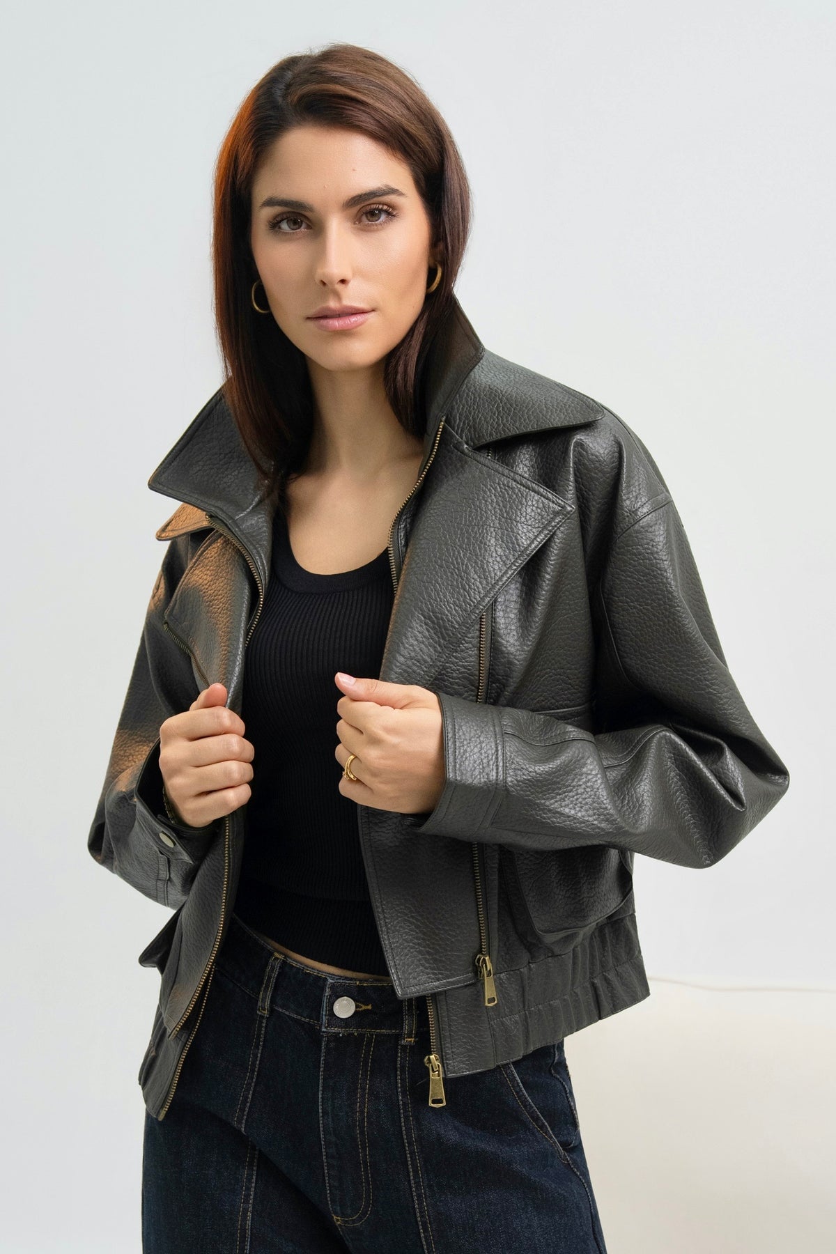 VESTE SIMILICUIR GLORIA