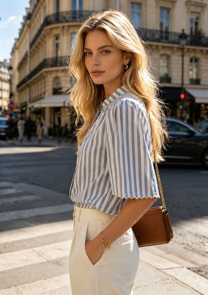 CHEMISE RAYÉ COTON SORINE