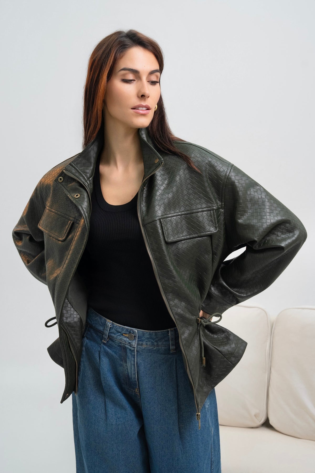 VESTE SIMILICUIR OVERSIZE AMÉLIE