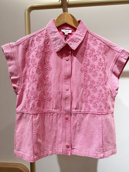 GILET DENIM COLORÉ ÉPIPHANIE