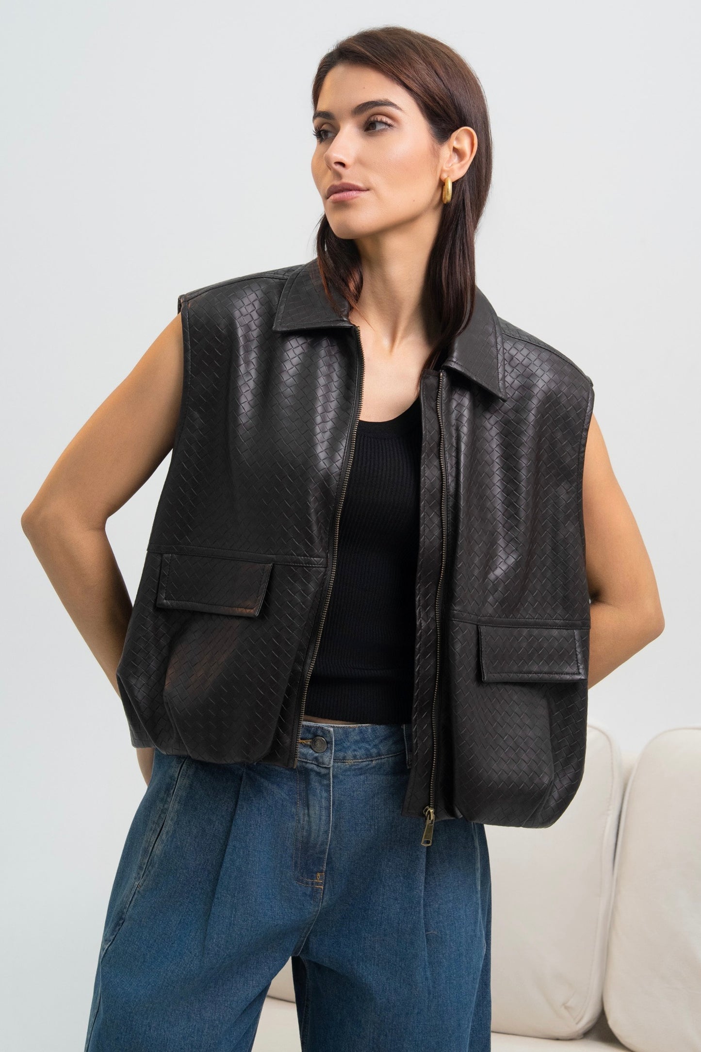 GILET SIMILICUIR ROMANE