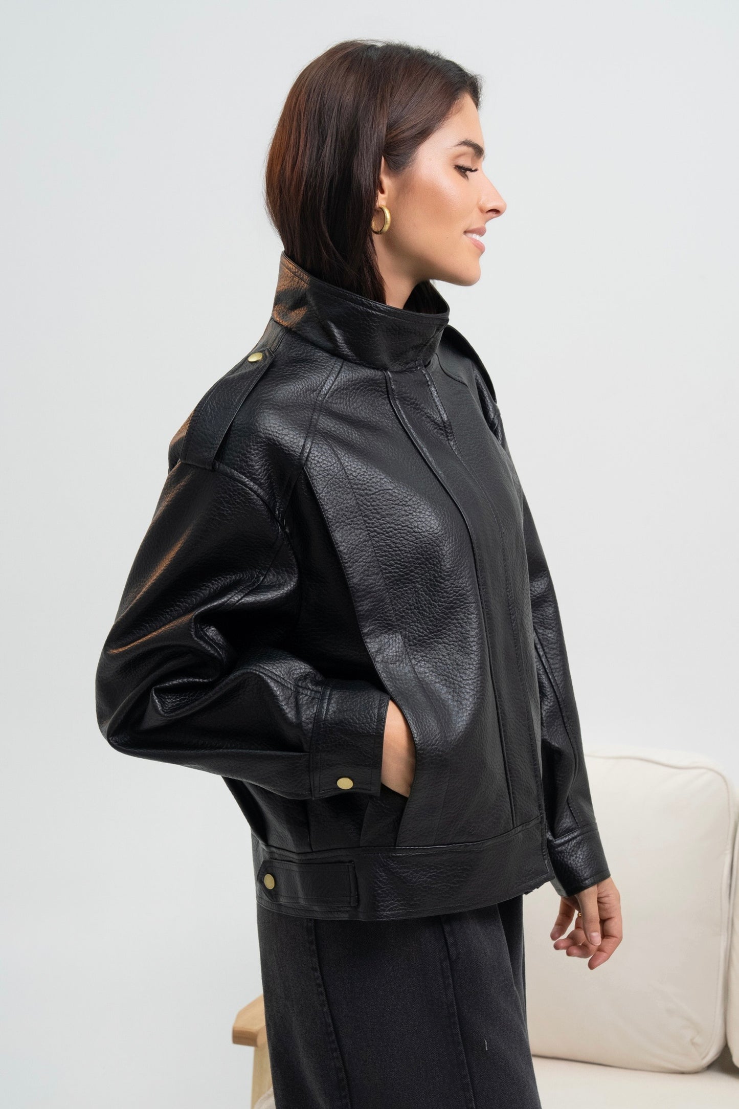 VESTE SIMILICUIR OVERSIZE AMÉLIE