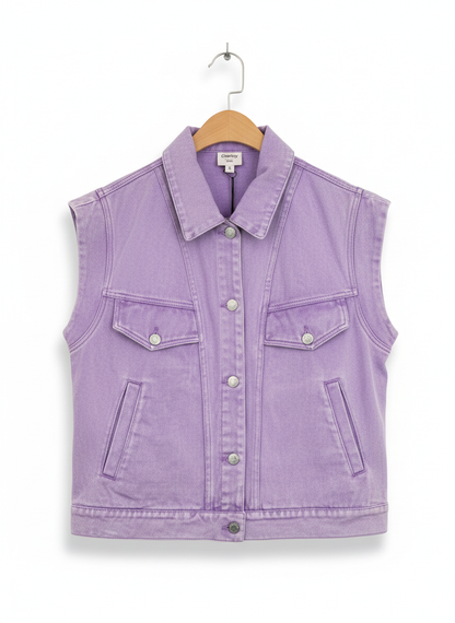 GILET JEAN COLORÉ OPALINE