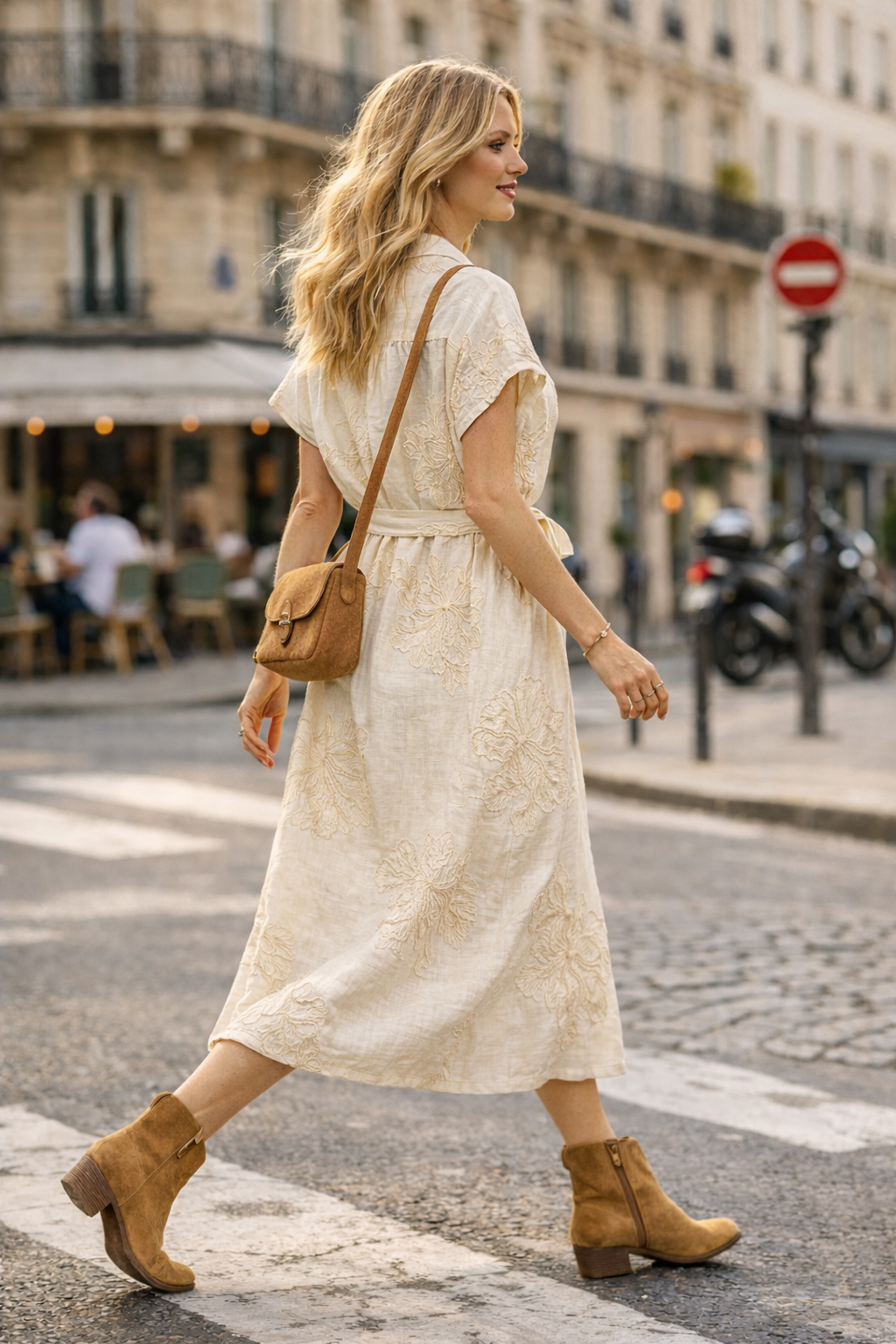 ROBE COTON ILIS - ECRU
