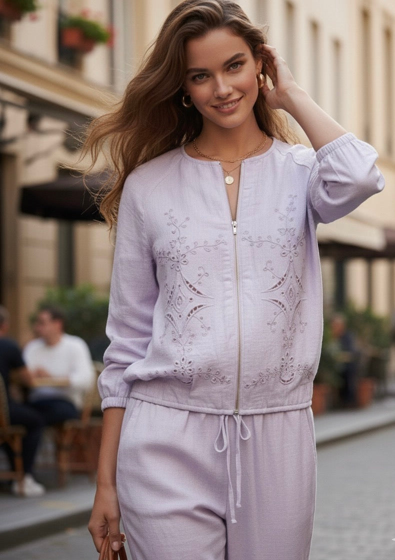 ENSEMBLES GILET+PANTALON BRODÉE ÉLYA