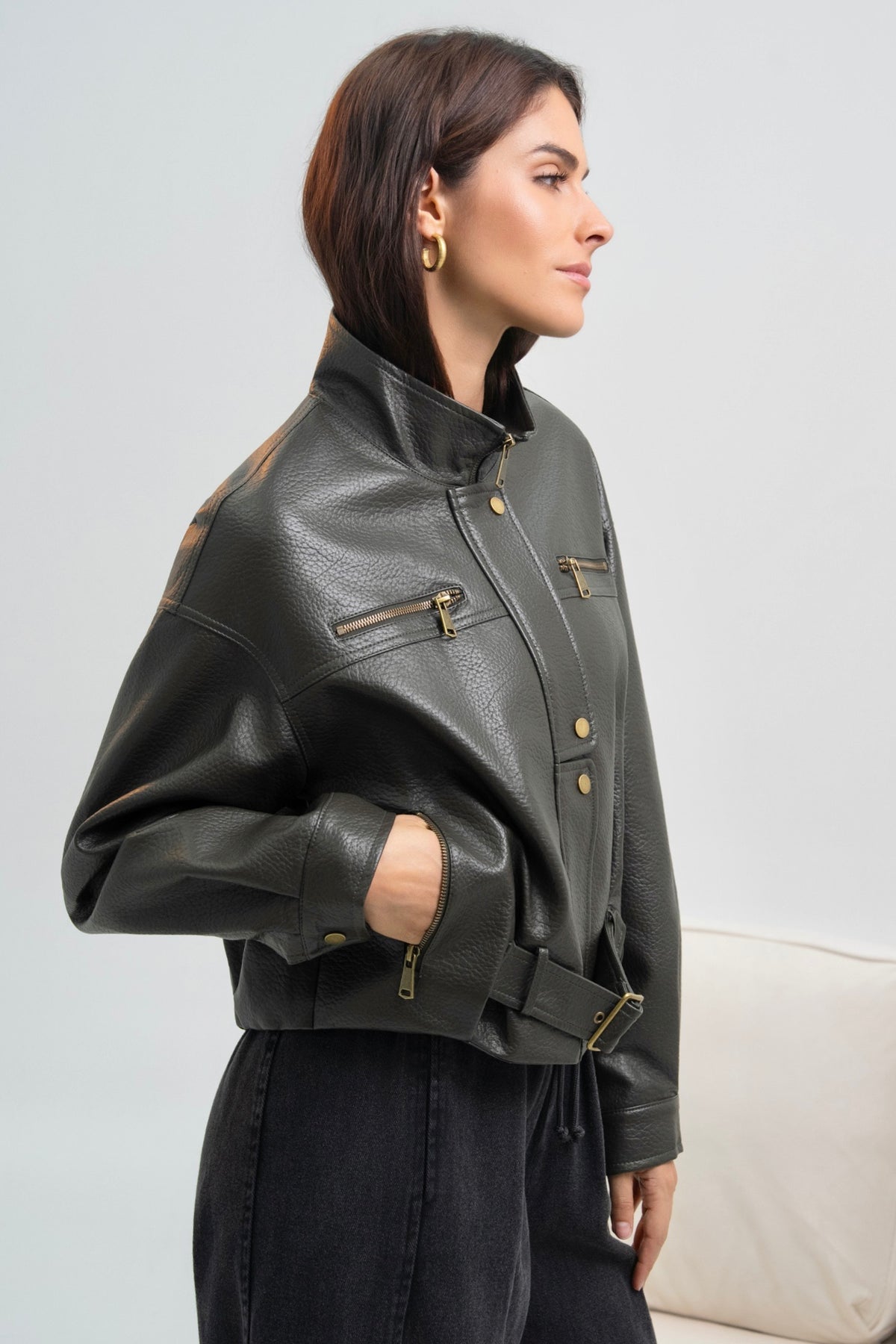 VESTE SIMILICUIR LÉONIE