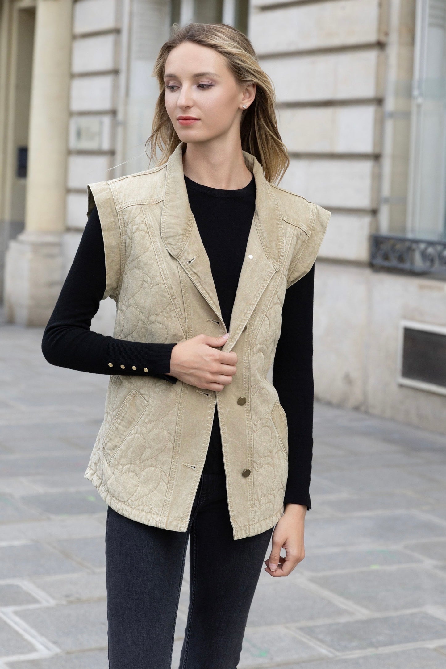GILET DENIM MATELASSÉ MIO