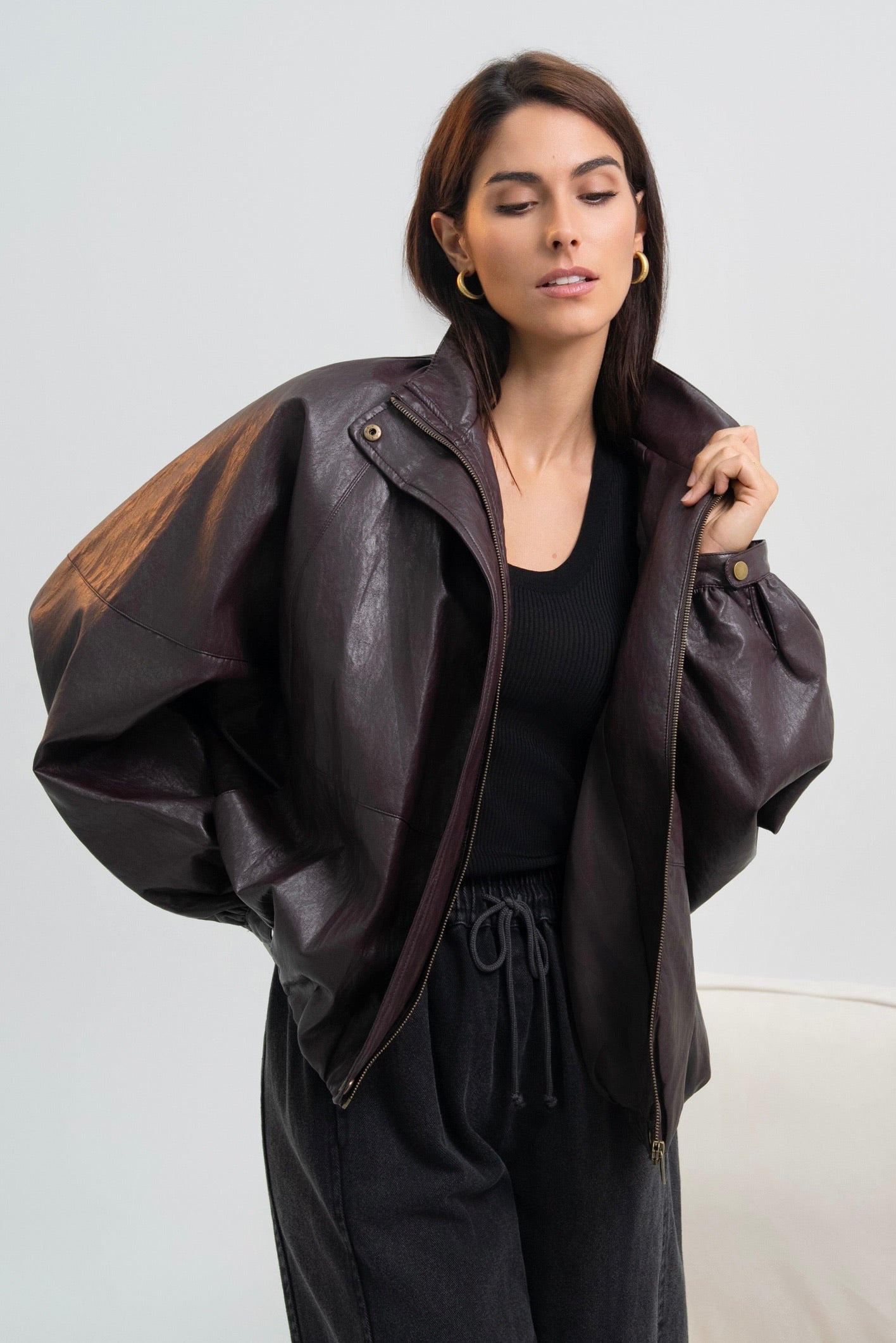 VESTE SIMILICUIR ASTRID