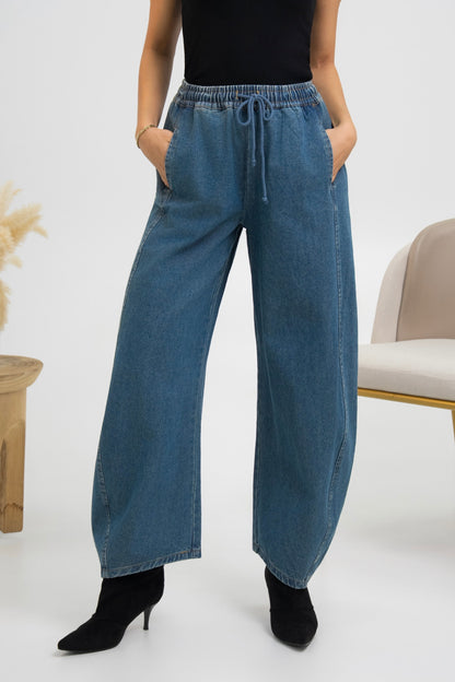 PANTALON EN JEANS ROMANCE