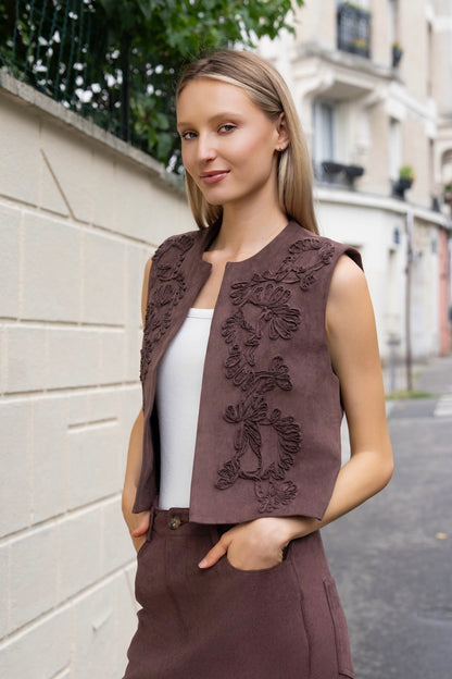 GILET SUÉDINE LÉONIE