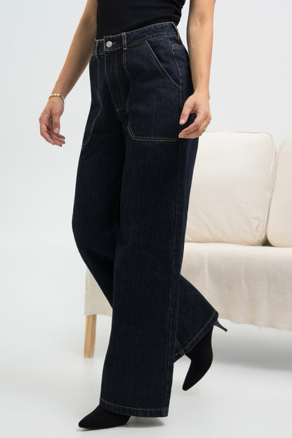PANTALON LARGE DENIM SERENA