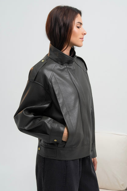 VESTE SIMILICUIR OVERSIZE AMÉLIE