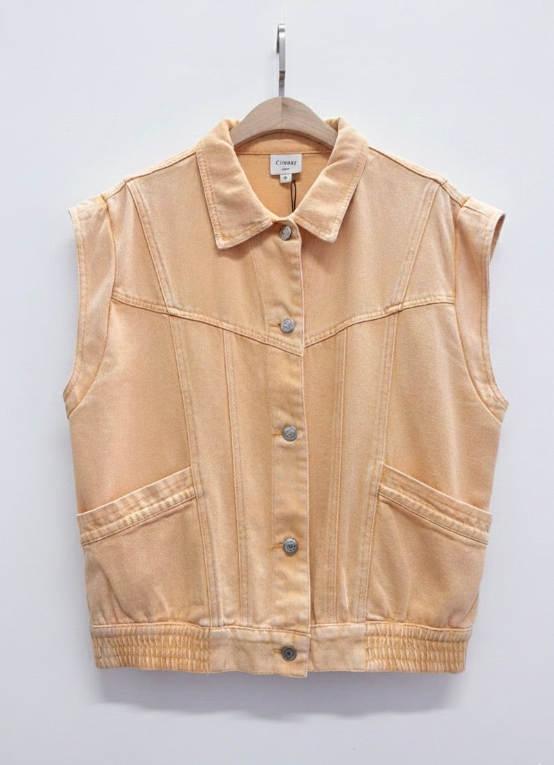 GILET DENIM COLORÉ CLARENCE