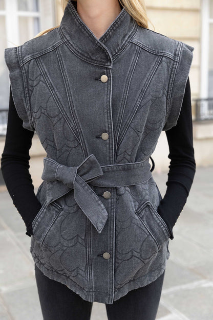 GILET DENIM MATELASSÉ MIO