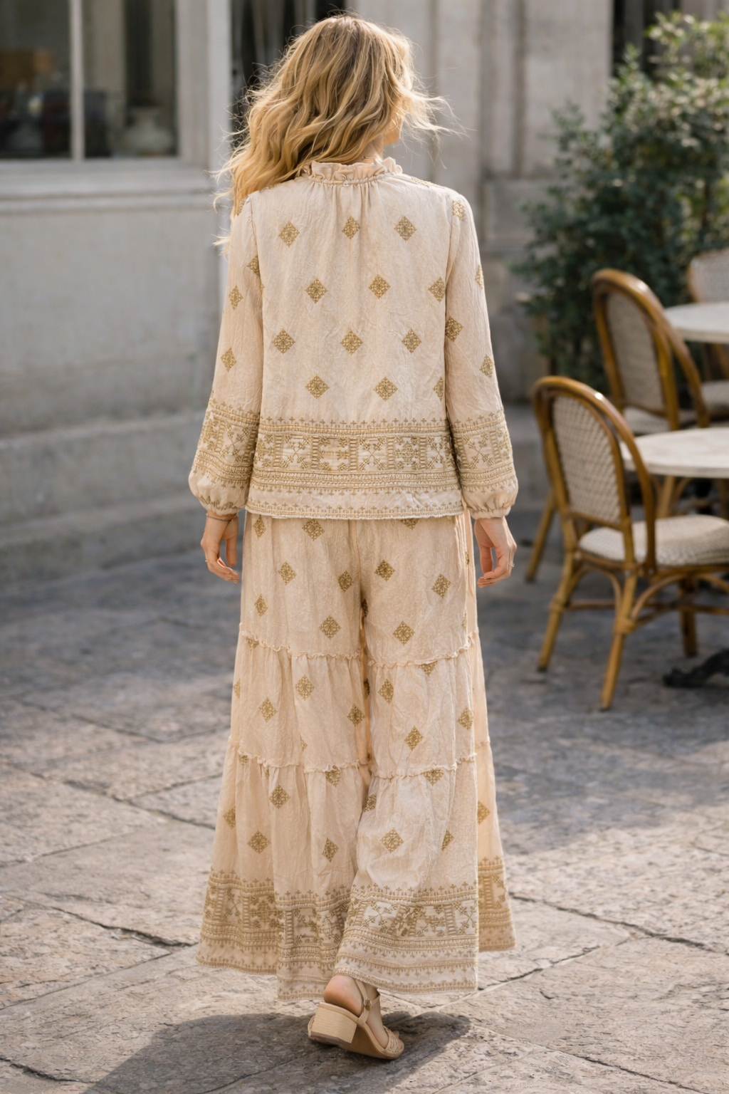 ENSEMBLE BLOUSE ET PANTALON BRODÉ LESLY