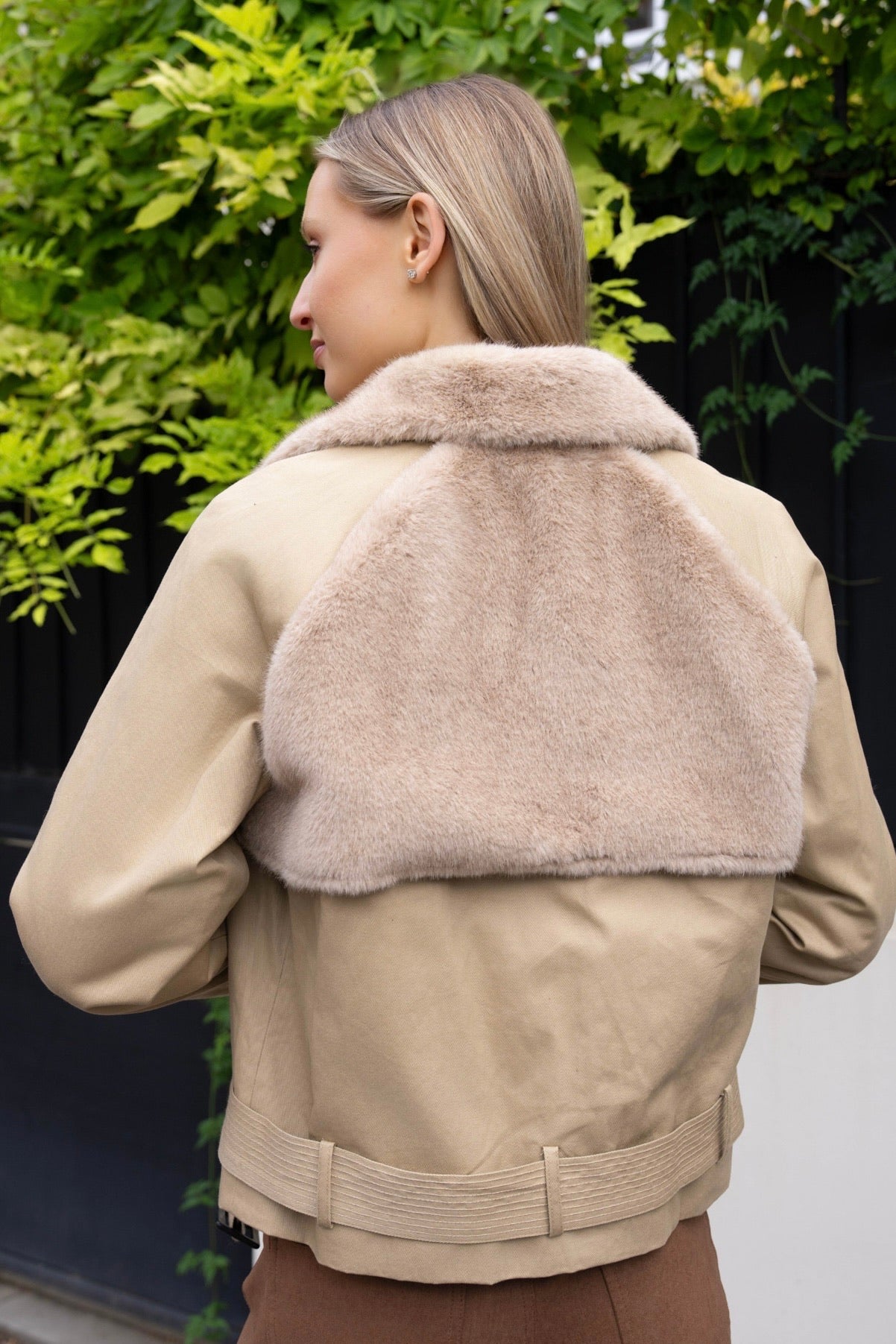 BLOUSON BI-MATIERE COTON FOURRÉ NAÏA