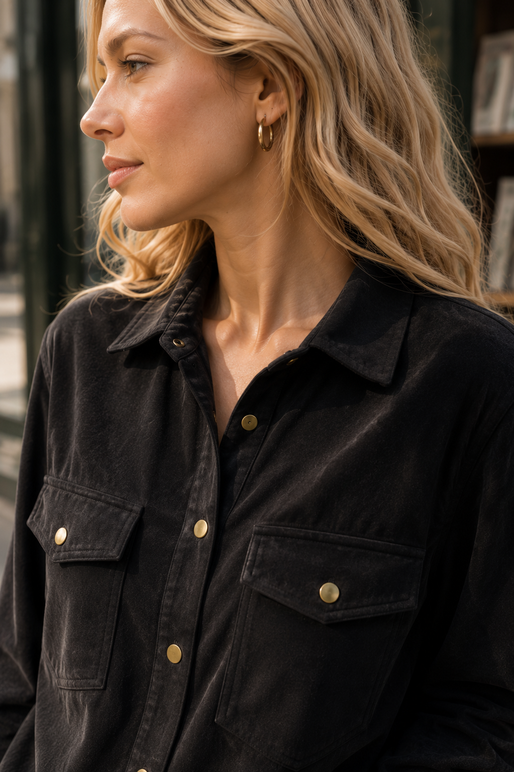 CHEMISE SUÉDINE VIOLETTE