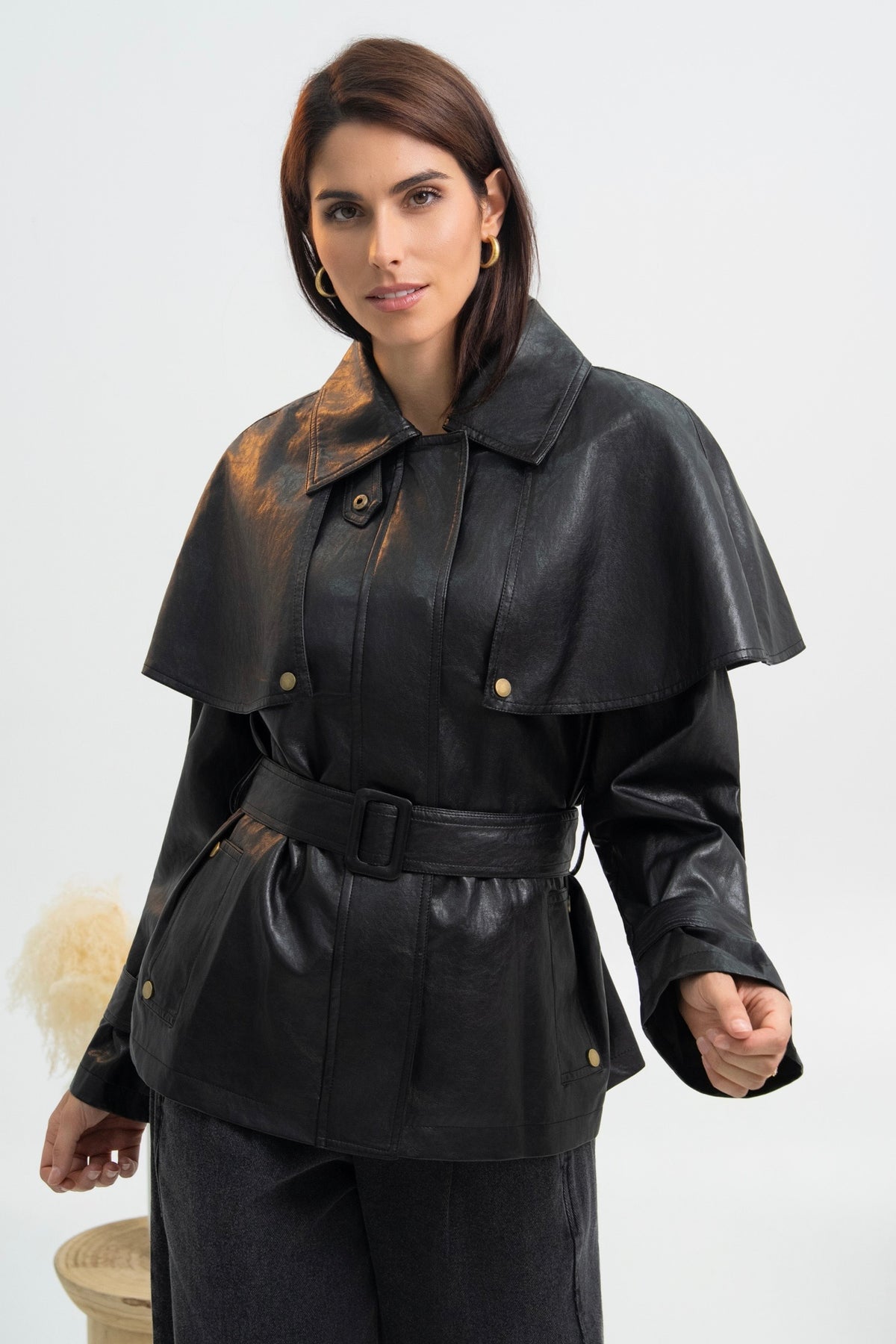 VESTE CAPE SIMILICUIR DIANA