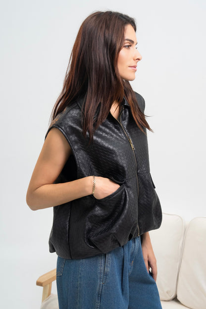 GILET SIMILICUIR ROMANE