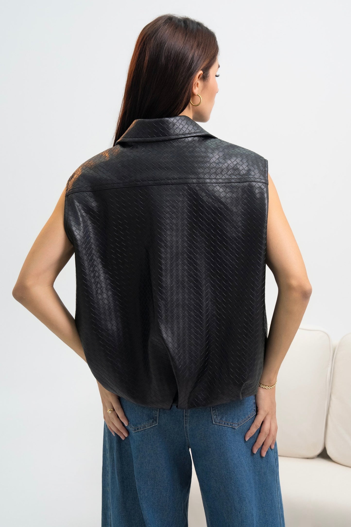 GILET SIMILICUIR ROMANE
