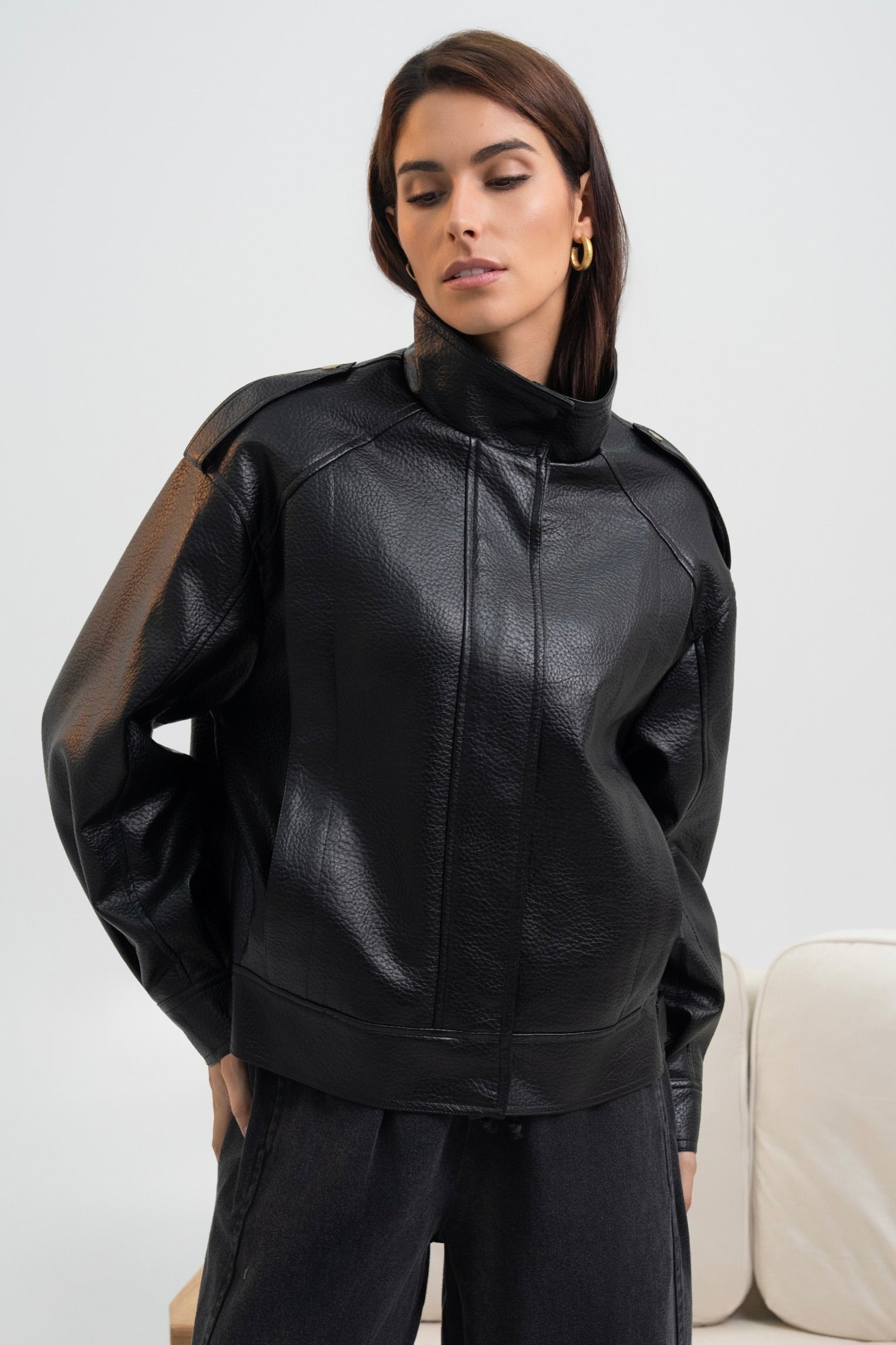 VESTE SIMILICUIR OVERSIZE AMÉLIE