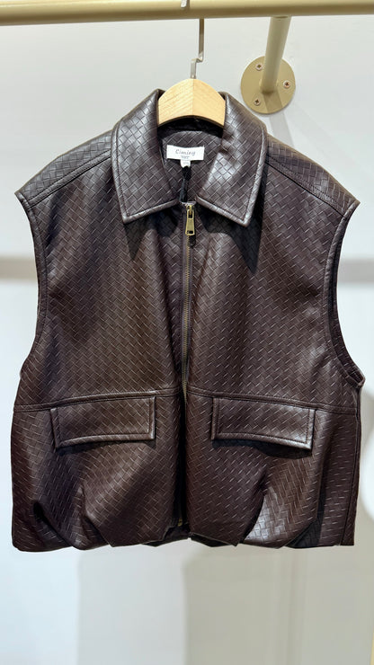 GILET SIMILICUIR ROMANE