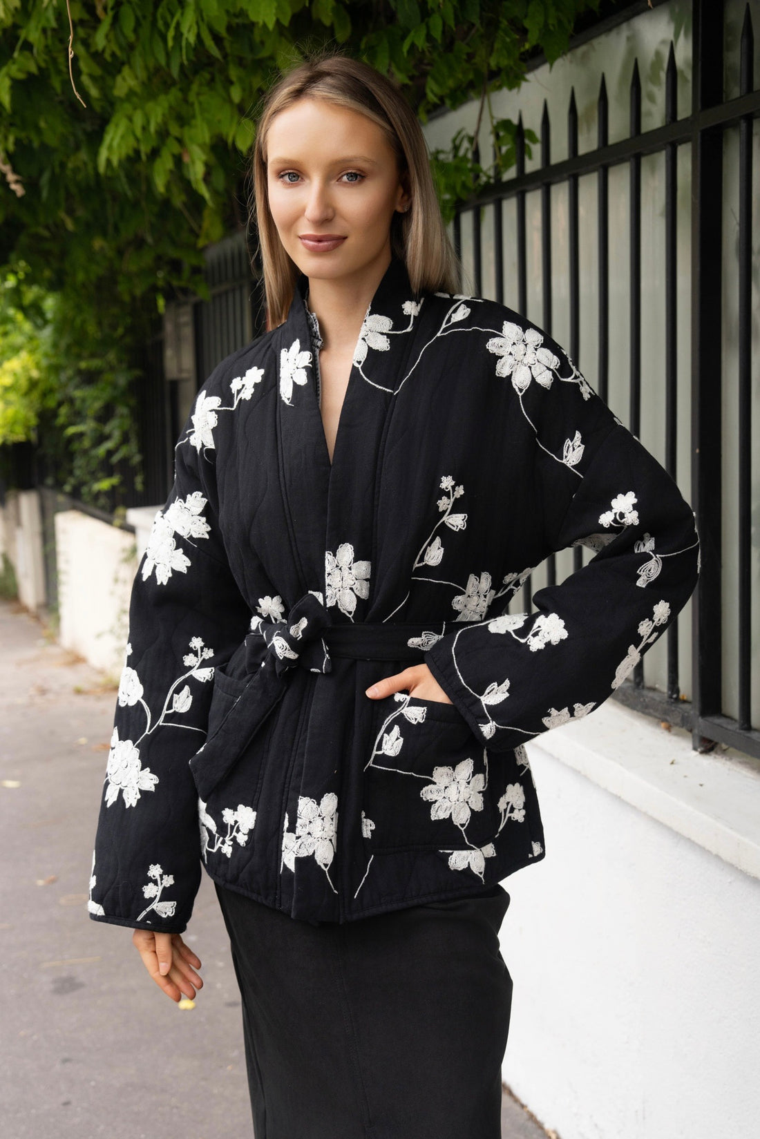 BLOUSON KIMONO RHÉA - NOIR