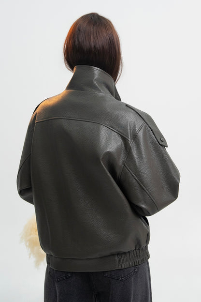 VESTE SIMILICUIR OVERSIZE AMÉLIE