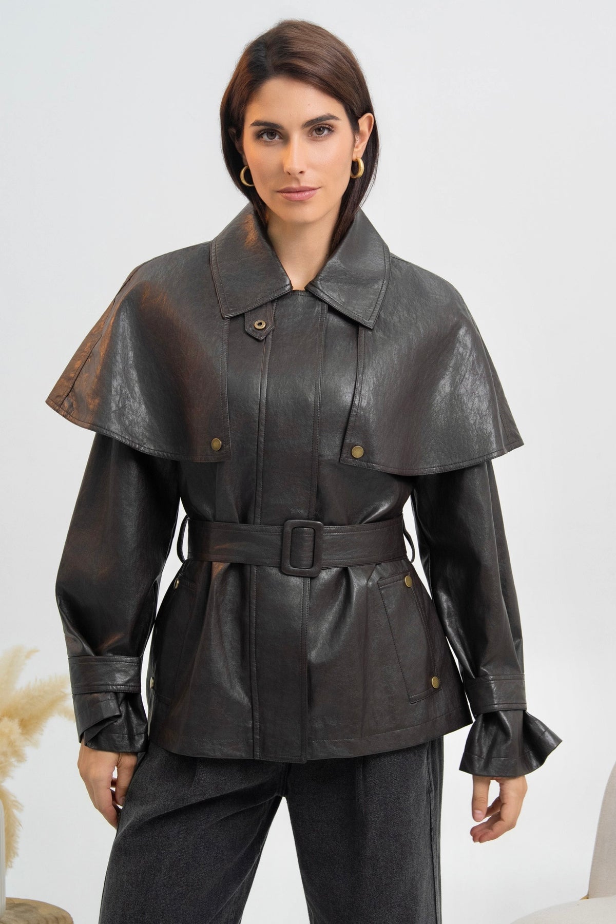 VESTE CAPE SIMILICUIR DIANA