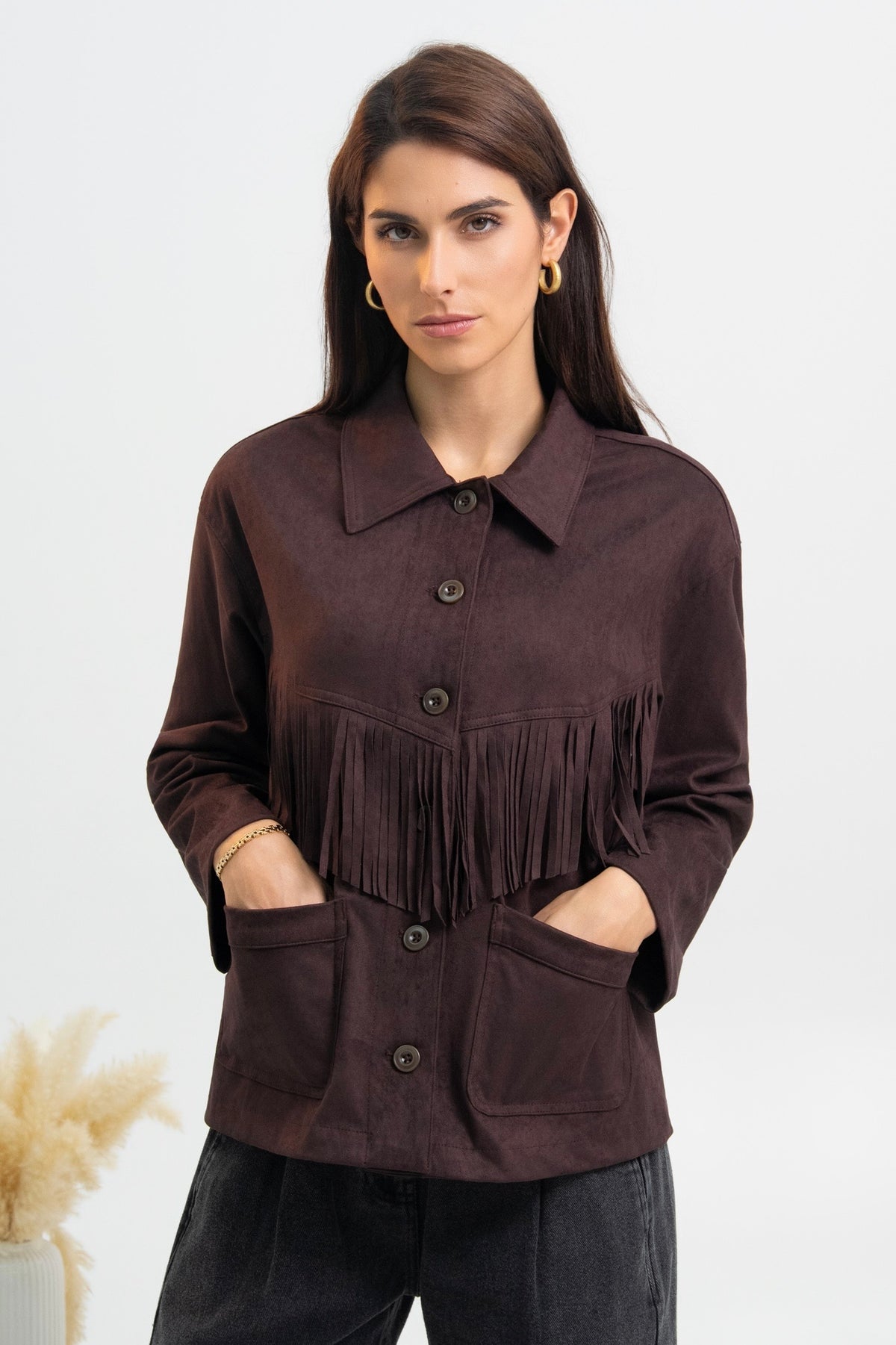 VESTE SUÉDINE À FRANGES MÉLINA