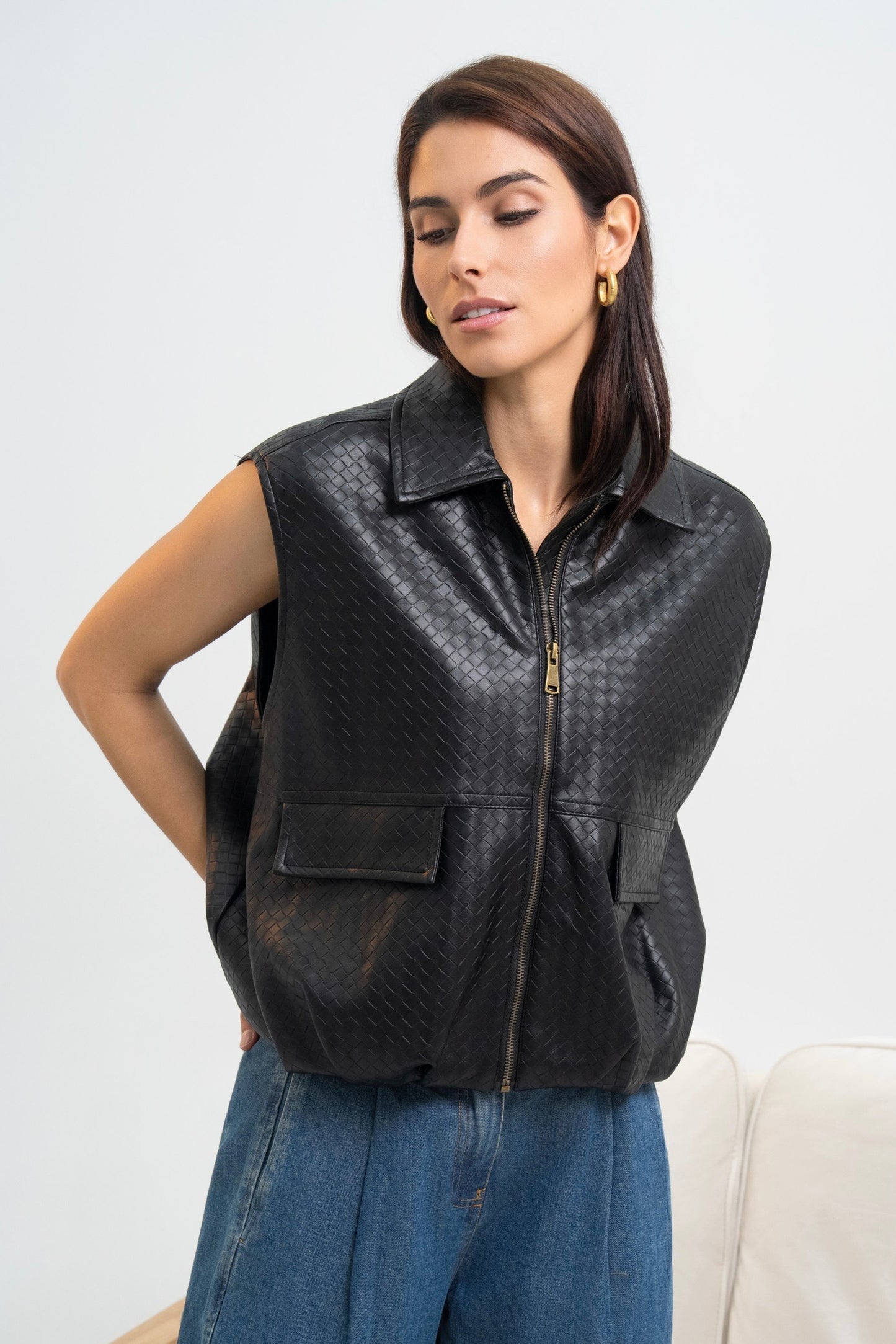 GILET SIMILICUIR ROMANE