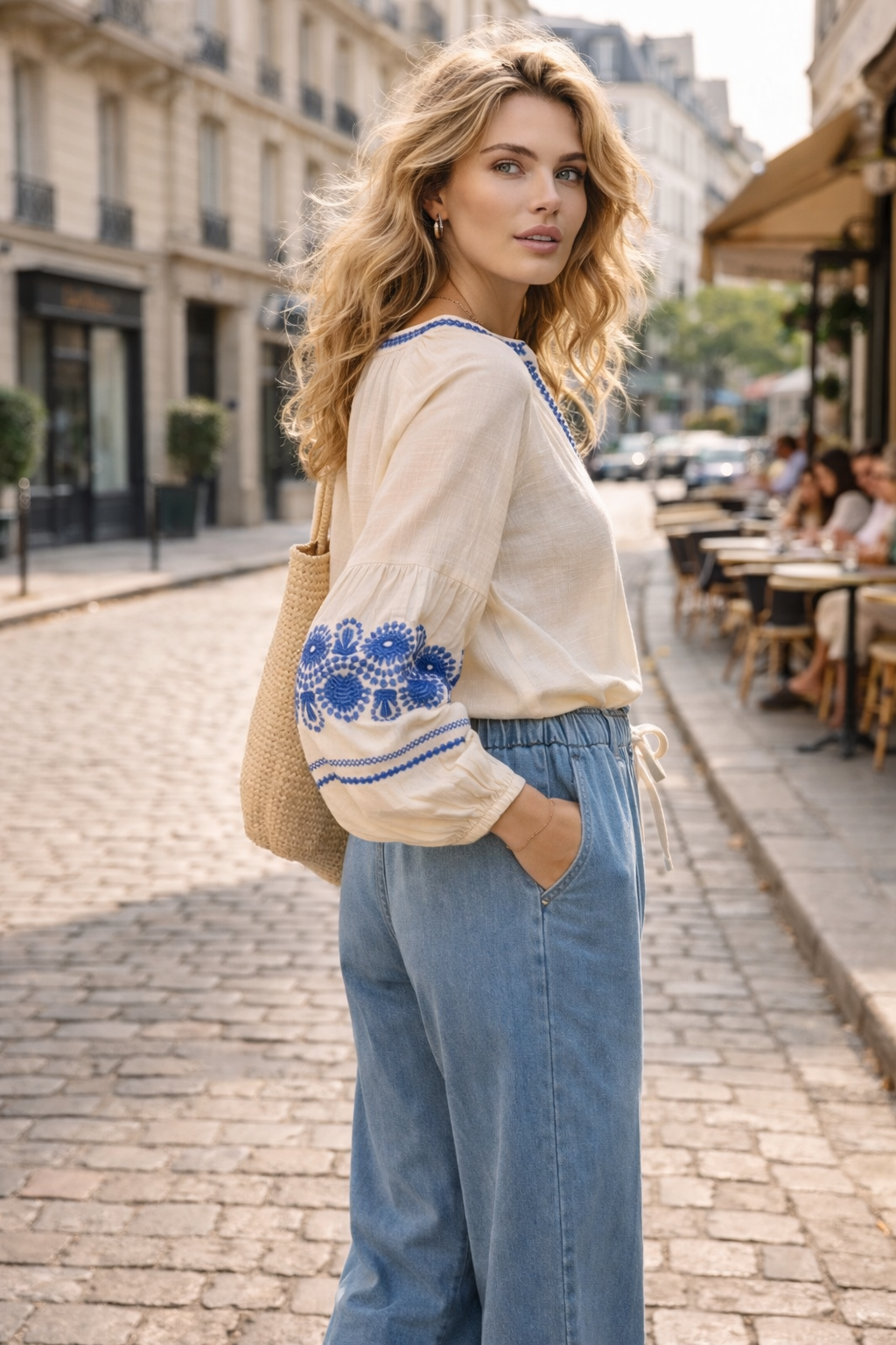 PANTALON EN JEAN OVERSIZE ANNE-LAURE