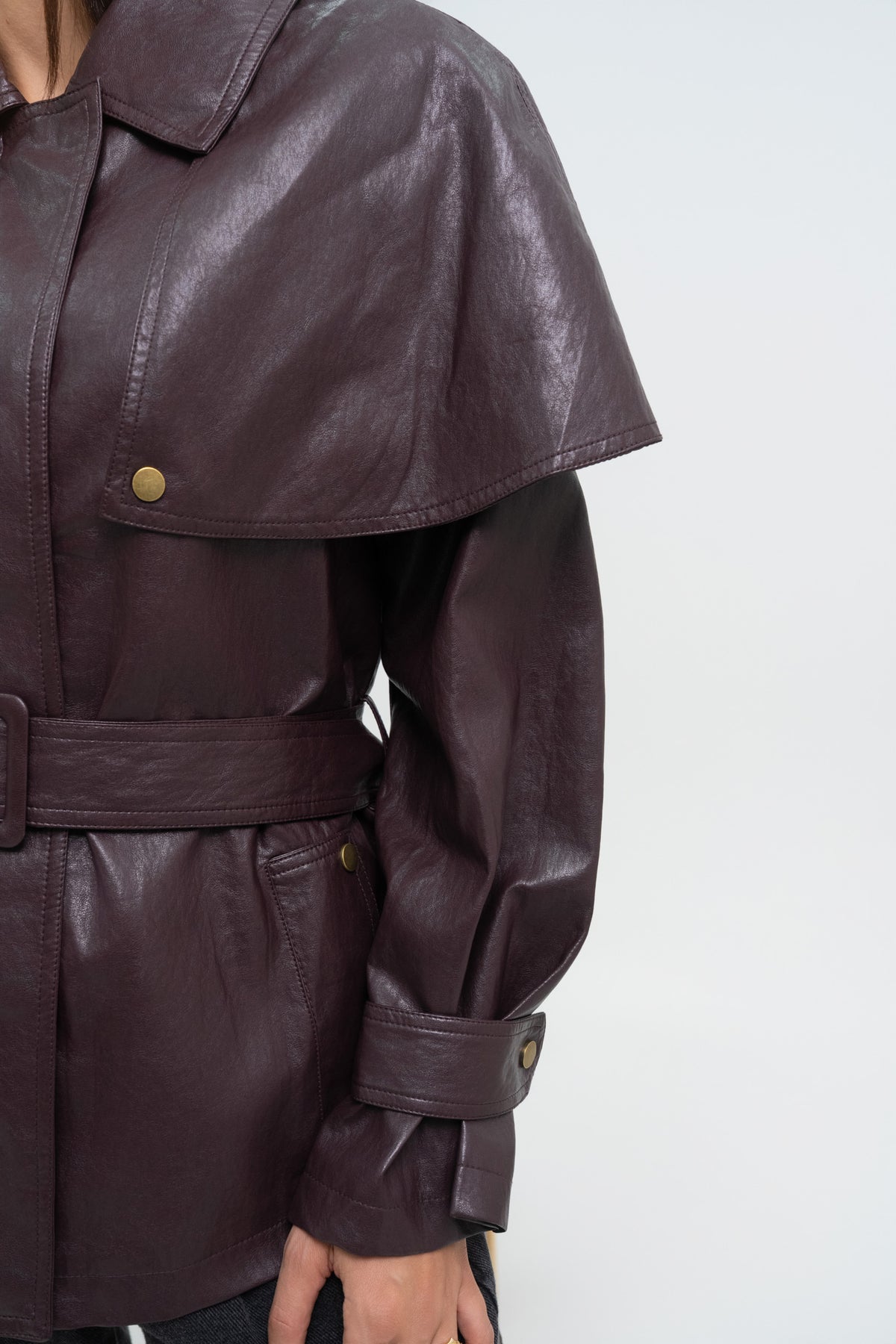 VESTE CAPE SIMILICUIR DIANA
