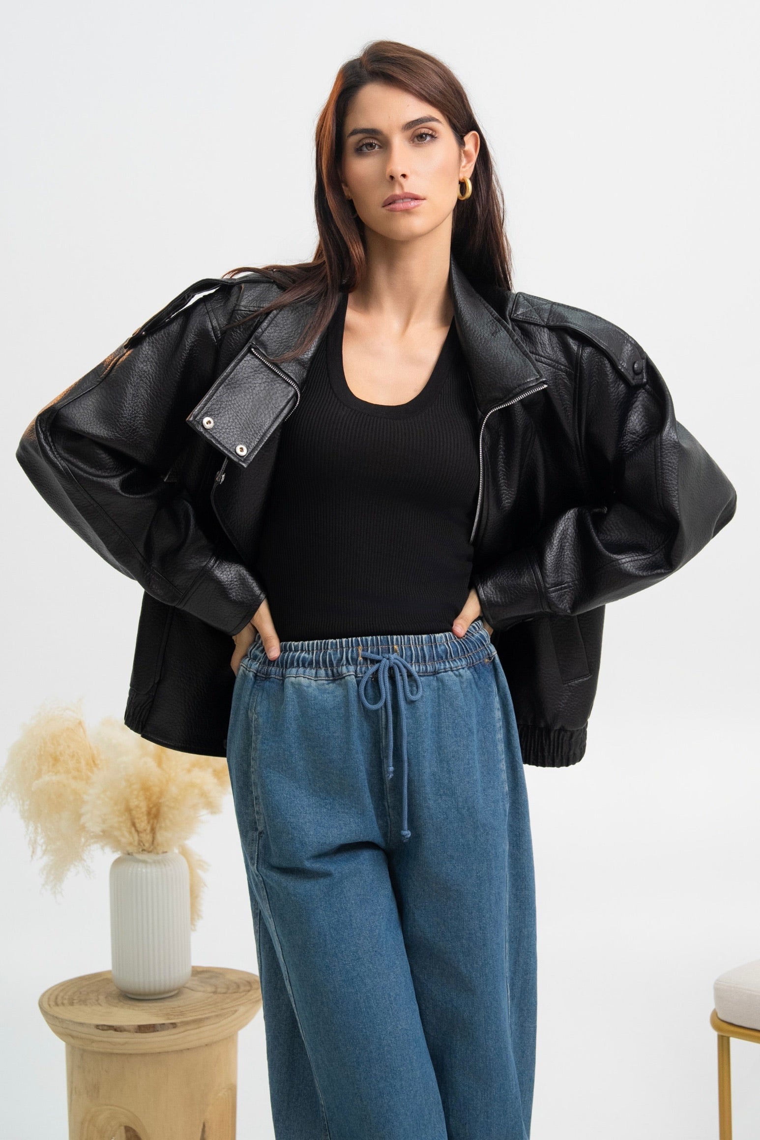VESTE SIMILICUIR OVERSIZE AMÉLIE