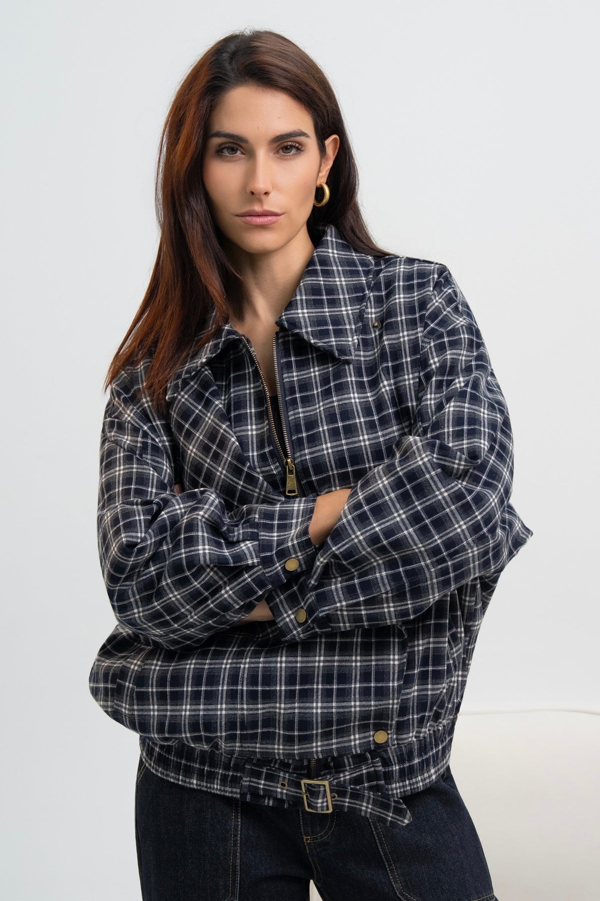 BLOUSON A CARREAUX ZITA